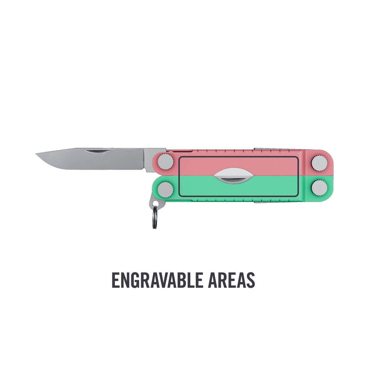 Translation missing: en.Micra® in Bayside color showing highlighted engravable areas on the handle