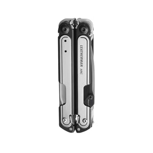 Translation missing: en.Black DLC and stainless steel Leatherman ARC® multi-tool closed showcasing its compact design