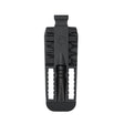 Translation missing: en.Orange Leatherman bit kit holder with multiple interchangeable screwdriver black bits arranged on both sides, and an extender, featuring the Leatherman logo embossed in the center