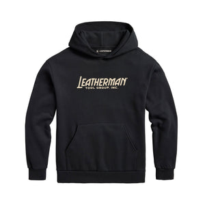 Translation missing: en.Black Leatherman Blade &amp; Grain hoodie with "Leatherman Tool Group, INC." on the front
