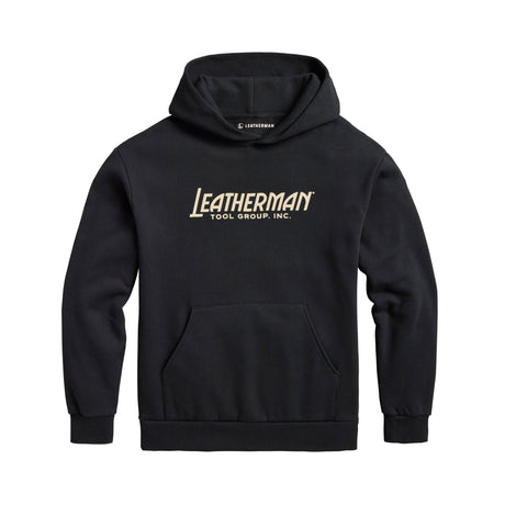 Translation missing: en.Black Leatherman Blade &amp; Grain hoodie with "Leatherman Tool Group, INC." on the front