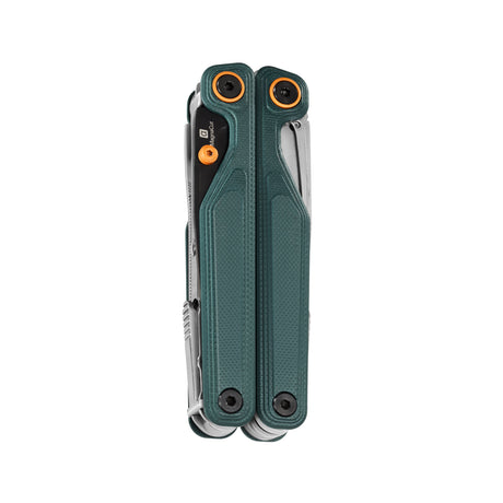 Translation missing: en.Cascadia Leatherman Wave® Alpha multitool closed, showcasing its compact design, utility and MagnaCut blade label
