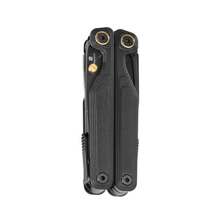 Translation missing: en.Obsidian Leatherman Wave® Alpha multi-tool closed, showcasing its compact design, utility and MagnaCut blade label