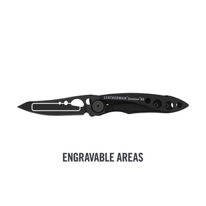 Translation missing: en.Onyx Skeletool® KB knife with highlighted engravable area along the blade