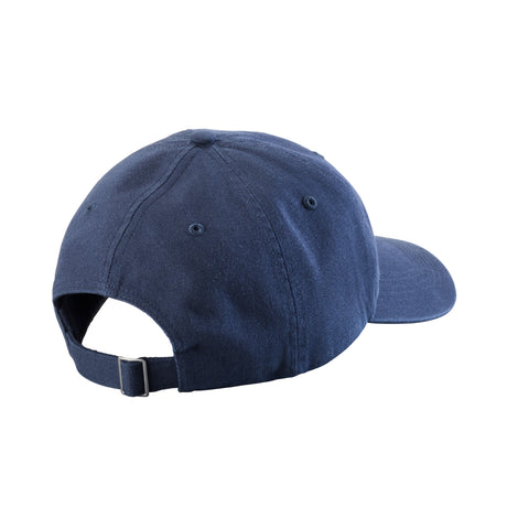 Translation missing: en.Back of the navy Leatherman Dad Hat showing off the metal buckle clasp