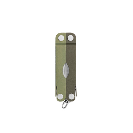 Translation missing: en.Spruce Leatherman Micra® multi-tool closed, showcasing its compact design and keychain attachment