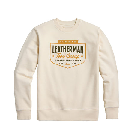 Translation missing: en.Front of the natural gold colored Pacific Northwest Leatherman Crewneck