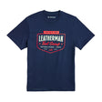Translation missing: en.Navy Leatherman Pacific Northwest tee with a red emblem logo. Established 1983