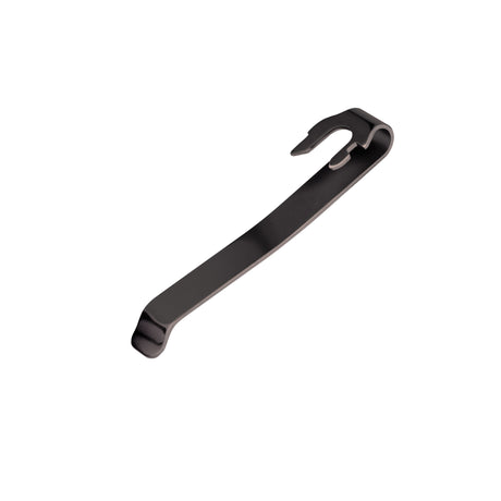 Translation missing: en.Back-side of the Black Leatherman Quick-Release Pocket Clip showing the connecting mechanism