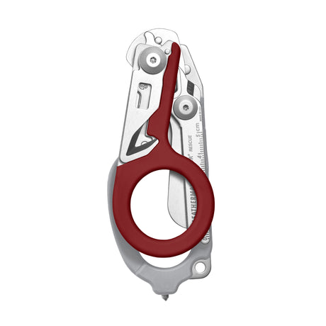 Translation missing: en.Garnet Leatherman Raptor Rescue trauma shears folded, showcasing its compact size