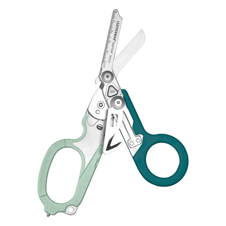 Translation missing: en.Open Icy Mint Leatherman Raptor Rescue trauma shears with premium scissors and various tools