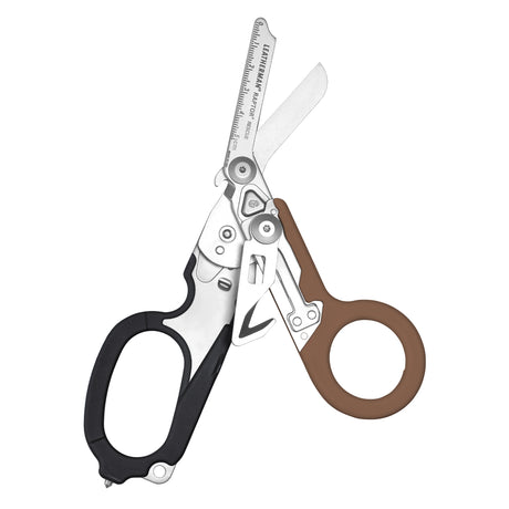 Translation missing: en.Open Coyote and Black Leatherman Raptor Rescue trauma shears with premium scissors and various tools
