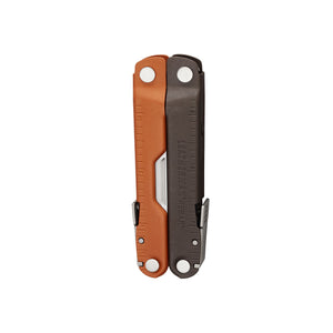 Translation missing: en.Burnt Sienna Leatherman Rebar® multitool closed, showcasing its compact design and versatility