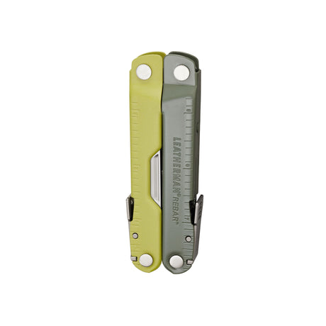 Translation missing: en.Mossy Slate Leatherman Rebar® multitool closed, showcasing its compact design