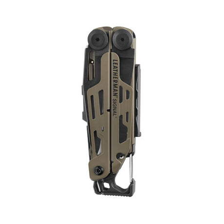 Translation missing: en.Coyote Tan Leatherman Signal® multi-tool closed, showcasing its compact design