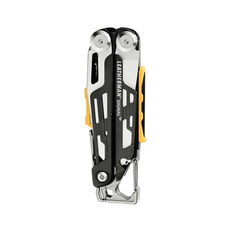 Translation missing: en.Black and stainless Leatherman Signal® multi-tool closed, showcasing its compact design