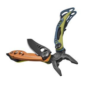 Translation missing: en.Aurora Skeletool Cx multitool open to show pliers, blade, and colored handles