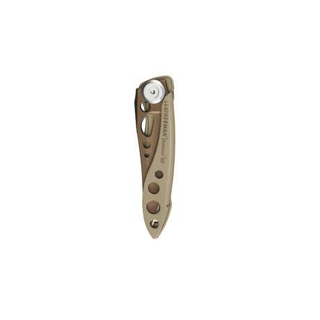Translation missing: en.Sandstorm Skeletool KB folding knife closed, with skeletonized handle and visible pivot screw