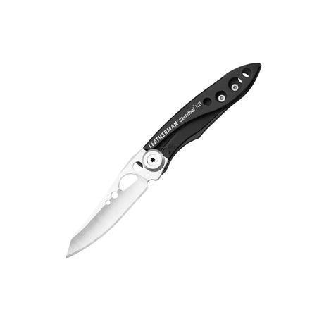 Translation missing: en.Skeletool KB folding knife with Black &amp; Stainless handle and partially serrated blade