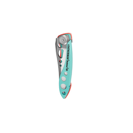 Translation missing: en.Folded Skeletool® KB pocket knife in Paradise color with cutout handle and visible pocket clip