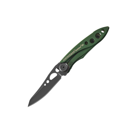 Translation missing: en.Leatherman Skeletool KB folding knife with OD Green handle and partially skeletonized dark blade