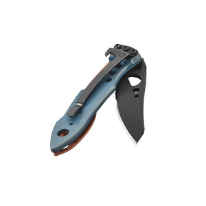Translation missing: en.Aurora Skeletool KBX folding knife with partially open black blade and pocket clip