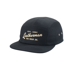 Translation missing: en.Leatherman vintage 5-panel hat with showcasing 'Leatherman' in cursive font. Established 1983