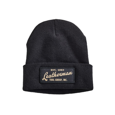 Translation missing: en.Leatherman Vintage Logo beanie with 'Leatherman' in a cursive font. Established 1983