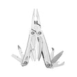 Translation missing: en.Stainless steel Leatherman Wingman® multi-tool opened showcasing the many tools and features included